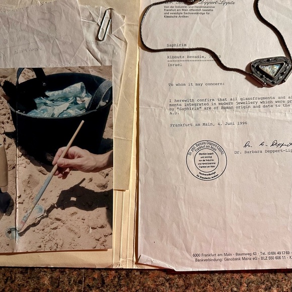 Ancient Roman / Israel necklace 925 Certified with paperwork 2000 years old! - Picture 3 of 8